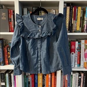 Madewell Denim Ruffle Top